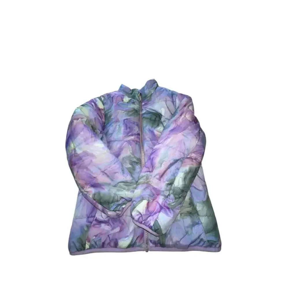 Gerry Girls S (7/8) Purple Blue Green Abstract Puffer‎ Jacket Coat